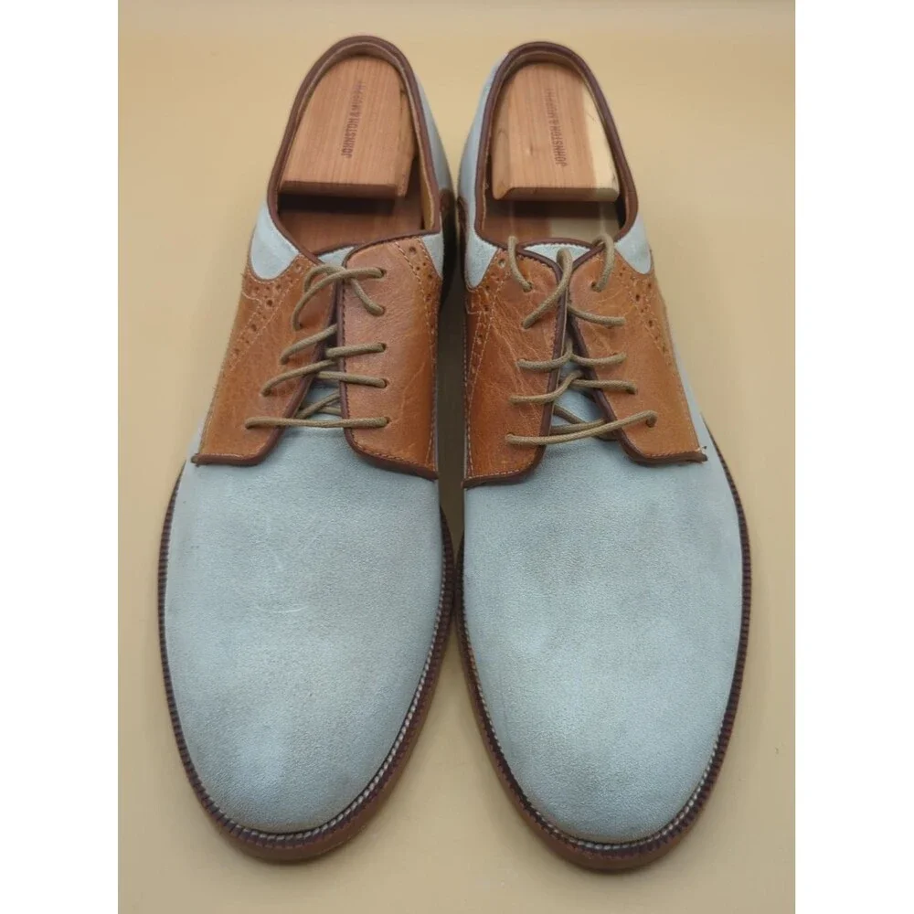 Johnston & Murphy Saddle Oxfords Men's Sz 11 Brown Leather/Cream Nubuck Suede